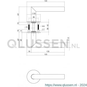 Intersteel Essentials 1839 deurkruk Baustil vastdraaibaar geveerd op ronde magneet rozet RVS 0035.183902