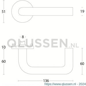 Intersteel Living 1956 deurkruk Rond met geveerde rozet ATP RVS 0035.195602