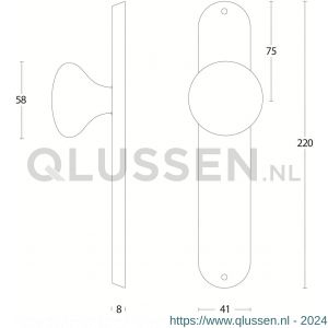 Intersteel Living 2695 knoplangschild Paddestoel ovaal 220x41 mm blind RVS 0035.269511