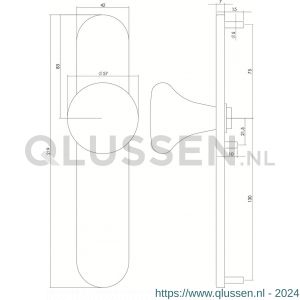 Intersteel Living 2697 knopschild Paddestoel verdekt 220x42 mm blind RVS 0035.269711