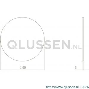Intersteel Essentials 3403 afdekplaatje renovatie zelfklevend diameter 55x2 mm RVS 0035.340319