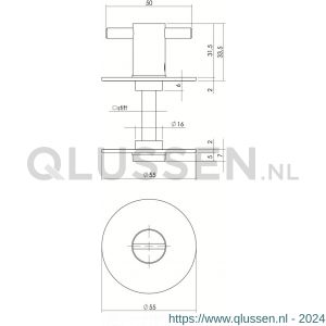 Intersteel Living 3403 WC sluiting 5 mm renovatie zelfklevend diameter 55x2 mm RVS 0035.340357