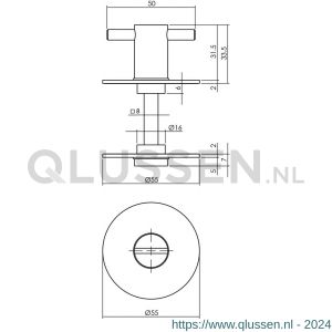 Intersteel Living 3403 WC sluiting 8 mm renovatie zelfklevend diameter 55x2 mm RVS 0035.340360