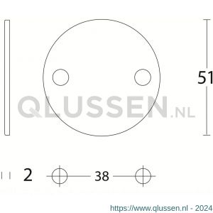 Intersteel Living 3409 afdekplaatje diameter 50x2 mm RVS 0035.340919