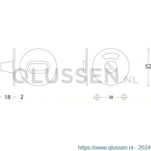 Intersteel Living 3409 WC-sluiting 5 mm diameter 50x2 mm RVS 0035.340957