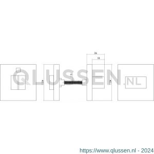 Intersteel Living 3510 WC-sluiting 5 mm staal verdekt met nokken vierkant 53x53x8 mm RVS 0035.351057