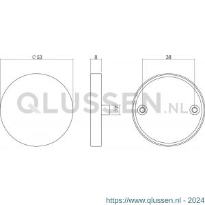 Intersteel 3512 afdekplaatje staal verdekt met nokken diameter 53x8 mm RVS 0035.351219