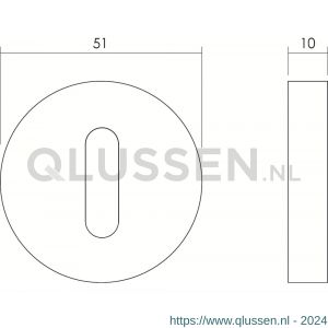 Intersteel Essentials 3715 sleutelplaatje kunststof verdekt met nokken diameter 51x10 mm ATP RVS 0035.371516