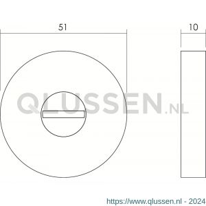 Intersteel Essentials 3715 WC-sluiting 8 mm kunststof verdekt met nokken diameter 51x10 mm ATP RVS 0035.371560