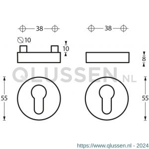 Intersteel Essentials 3753 SKG3 veiligheids rozet 375380 rond verdekt M5 RVS 0035.375380