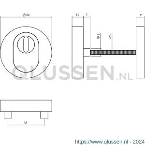 Intersteel Essentials 3753 SKG3 veiligheids rozet 375381 rond verdekt met kerntrek beveiliging M5 RVS 0035.375381