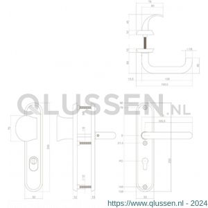 Intersteel Essentials 3783 SKG3 veiligheids schilden geveerd greep-kruk profielcilindergat 55 mm met kerntrek beveiliging RVS 0035.378329