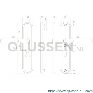 Intersteel Essentials 3785 SKG3 veiligheids schilden geveerd kruk-kruk profielcilindergat 55 mm met kerntrek beveiliging RVS 0035.378529