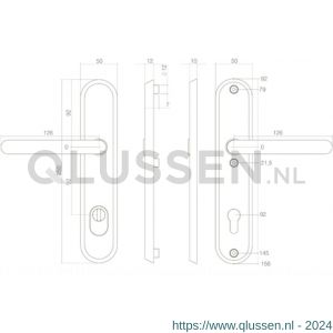 Intersteel Essentials 3785 SKG3 veiligheids schilden geveerd kruk-kruk profielcilindergat 92 mm met kerntrek beveiliging RVS 0035.378549