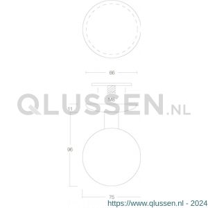 Intersteel Exclusives 3930 voordeurknop bol diameter 75 mm éénzijdige montage RVS 0035.393081