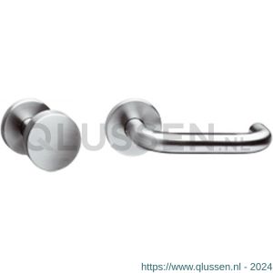 Intersteel 3937 knop-kruk garnituur links rond met profielcilindergat plaatje RVS 0035.393705B