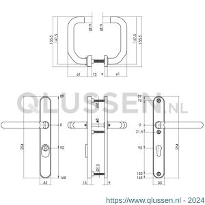 Intersteel Essentials 3982 SKG3 smalschilden met kruk-kruk verkropt profielcilindergat 92 mm met kerntrek beveiliging RVS 0035.398249