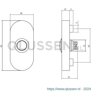 Intersteel Essentials 3990 beldrukker ovaal verdekt 65x30x10 mm RVS 0035.399026