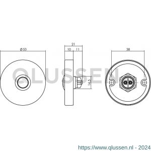 Intersteel Essentials 3990 beldrukker rond verdekt diameter 53x10 mm RVS 0035.399040