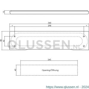 Intersteel Essentials 4015 tochtwering rechthoek met klep verdekt RVS 0035.401511