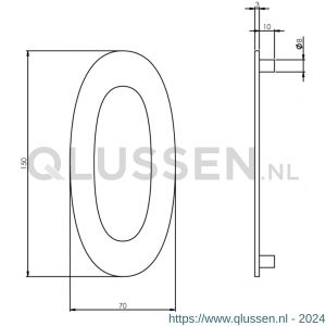 Intersteel Essentials 4020 huisnummer 0 150 mm RVS 0035.402040