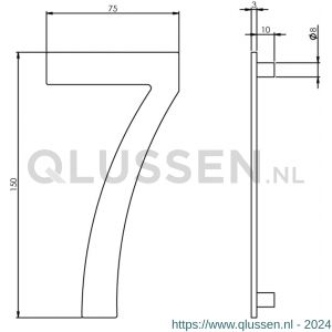 Intersteel Essentials 4020 huisnummer 7 150 mm RVS 0035.402047