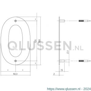 Intersteel Essentials 4020 huisnummer 0 150x2 mm RVS 0035.402070