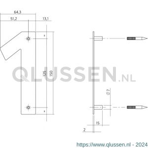 Intersteel Essentials 4020 huisnummer 1 150x2 mm RVS 0035.402071