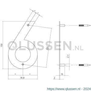 Intersteel Essentials 4020 huisnummer 6 150x2 mm RVS 0035.402076