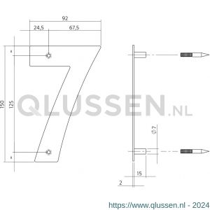 Intersteel Essentials 4020 huisnummer 7 150x2 mm RVS 0035.402077