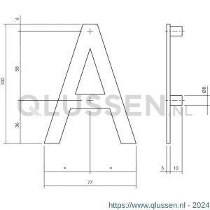 Intersteel Essentials 4026 huisletter A 100 mm RVS 0035.402601