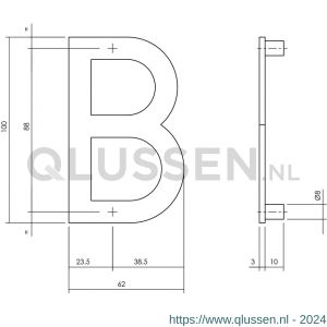 Intersteel Essentials 4026 huisletter B 100 mm RVS 0035.402602