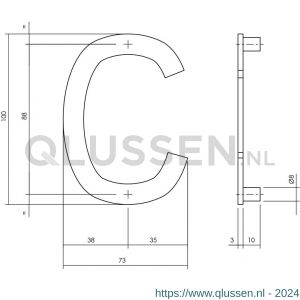 Intersteel Essentials 4026 huisletter C 100 mm RVS 0035.402603