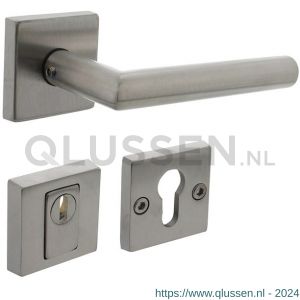 Intersteel Living 4057 set achterdeurbeslag vierkant deurkruk Jura met massieve rozetten en SKG3 veiligheidsrozetten RVS 0035.405725