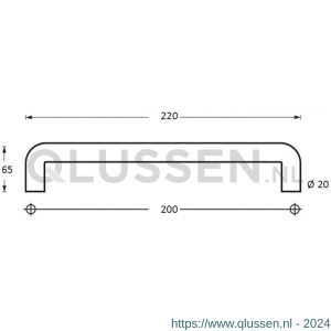 Intersteel Essentials 4332 deurgreep per stuk U-vorm 220x65x20 mm hart op hart 200 mm mm RVS 0035.433201