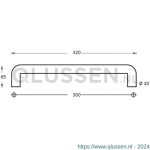 Intersteel Essentials 4332 deurgreep per stuk U-vorm 320x65x20 mm hart op hart 300 mm mm RVS 0035.433211