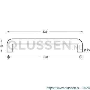 Intersteel Essentials 4333 deurgreep per stuk U-vorm 325x70x25 mm hart op hart 300 mm RVS 0035.433311