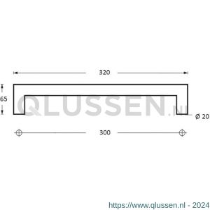 Intersteel Essentials 4335 deurgreep per stuk recht-90 graden 320x65x20 mm hart op hart 300 mm RVS 0035.433511