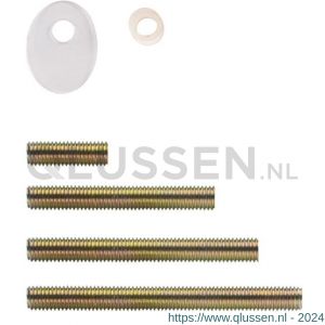 Intersteel 4380 bevestigingsset L doorgaand paarsgewijs alleen T-schuin voor hout-glas-PVC-aluminium deurdikte10-65 mm 0035.438005