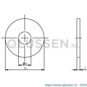 Intersteel Essentials 4380 drukverdeelrozet diameter 25 mm voor deurgrepen RVS 0035.438096