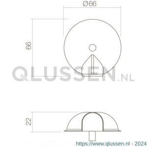 Intersteel Essentials 4421 deurstop 442100 bol diameter 65 mm met nokken RVS 0035.442100