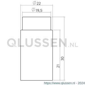 Intersteel Essentials 4421 deurstop wandmontage 22x30 mm kort RVS 0035.442130