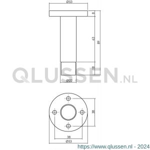 Intersteel Essentials 4421 deurstop wandmontage met rozet RVS 0035.442160