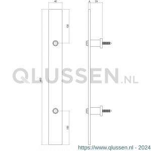 Intersteel Living 4501 deurgreep plat 400 mm x 40 mm voor schuifdeur roestvast staal 0035.450111