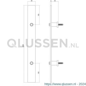 Intersteel Living 4501 deurgreep plat 800 mm x 40 mm voor schuifdeur roestvast staal 0035.450112