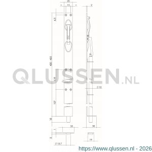 Intersteel Living 4520 kantschuif 25 mm 400 mm RVS 0035.452024