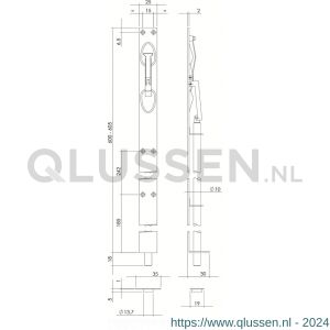 Intersteel Living 4520 kantschuif 25 mm 600 mm RVS 0035.452026