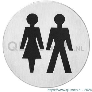 Intersteel Essentials 4600 pictogram zelfklevend rond WC dames en heren RVS 0035.460082