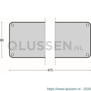 Intersteel Living 4751 duwplaat 80x475x1,5 mm RVS 0035.475151
