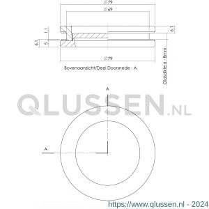 Intersteel Essentials 4760 schuifdeurkom glasdeur 55 mm RVS 0035.476050